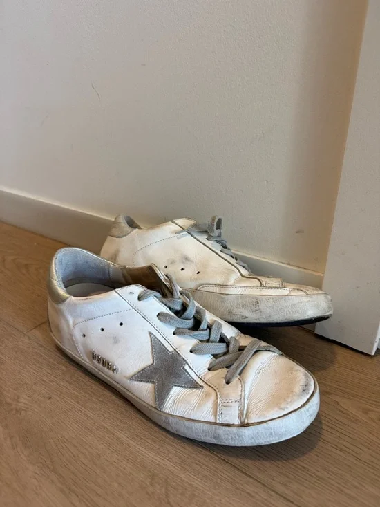 Golden Goose Superstar Sneakers White Grey Star Distressed EU 39 - Picture 2 of 9